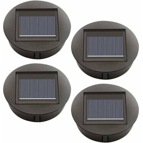 Lot de 4 lampes solaires de rechange avec ampoules LED, remplacement des lampes solaires supérieures, couvercle de lanterne de panneau solaire LED pour lanterne de jardin suspendue extérieure, T-Bold