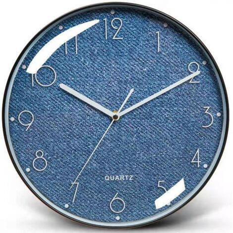 25cm Horloge Murale Ronde, Horloge Murale Rétro Silencieuse et sans Coutil Fonctionnant pour la Cuisine de la Chambre à Coucher du Salon (10") (1/5)