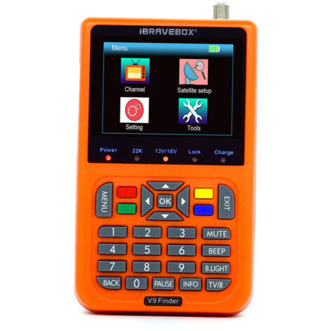 V9 Finder Digital Satellite Finder Lcd Satellite Digital Satellite Finder Signal Finder Meter Compteur Satellite Finder 3,5 pouces LCD Digital Satellite Display Orange