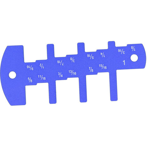 Outil de jauge de profondeur de routeur, modèle de mesure de hauteur impérial, outil de bricolage pour le travail du bois 1/8-1 pouces bleu (1/5)