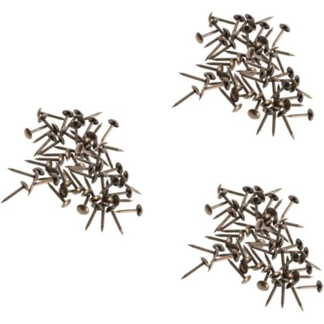 300 pièces de clous antiques ronds en laiton, clous antiques brillants pour canapé (1/5)