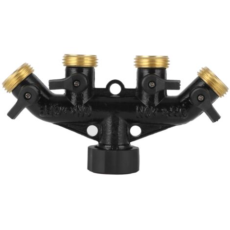 Adaptateur de connecteur de robinet de séparateur de tuyau d'eau à 4 voies pour le fil américain d'irrigation agricole (1/5)