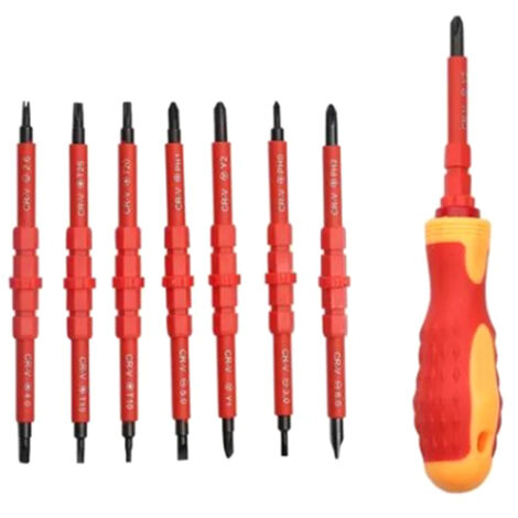 Jeu de tournevis isolés, acier allié au Chrome Vanadium ABS, tournevis à lame Interchangeable pour électricien (1/5)