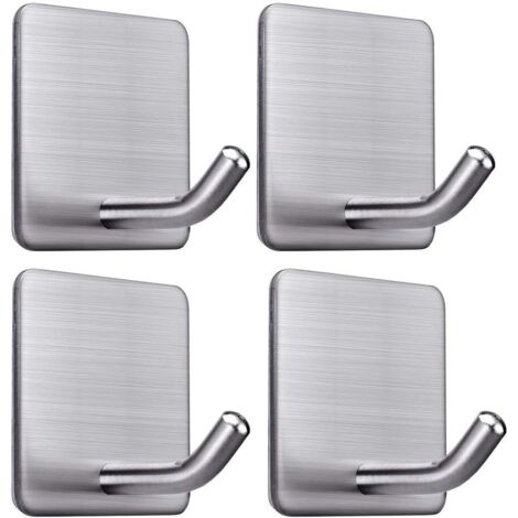 Crochets adhésifs robustes pour serviettes, à coller sur les porte-serviettes, crochets muraux imperméables en acier inoxydable pour suspendre la salle de bain, la cuisine, la maison, 4 paquets