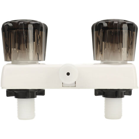 Inverseur de valve de douche pour camping-car, robinet de douche facile à installer avec 2 boutons pour bateau, wagon, base blanche (1/5)