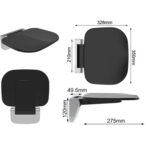 Sunxury – Siège de douche mural rabattable – Chaise de douche antidérapante – Capacité 200 kg – Design ergonomique pour personnes âgées