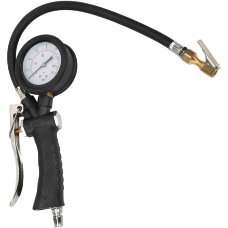 Manomètre de gonflage de pression des pneus portatif pour voiture moto avec tête rotative 20104