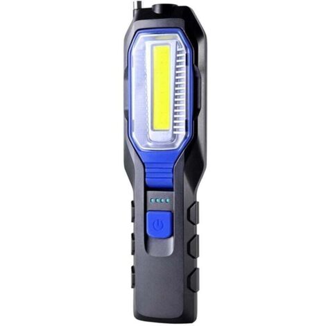 Lampes de poche (standard) Lampe Mecanicien Led Rechargeable Lampe de Travail COB Portable Rechargeable USB 2800mAh Batterie, Lampe torche à LED avec aimant, crochet et câble de chargement 3 en 1