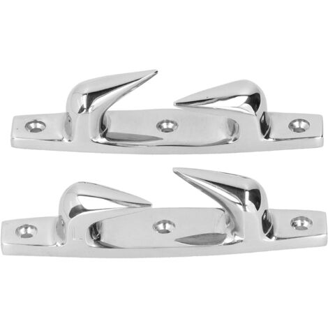 Taquets d'amarrage pour bateaux, taquets de bateau, 2 pièces 4,69 pouces Taquets d'ancrage Gauche Droite 316 Chaumard en acier inoxydable pour bateau marin Yacht