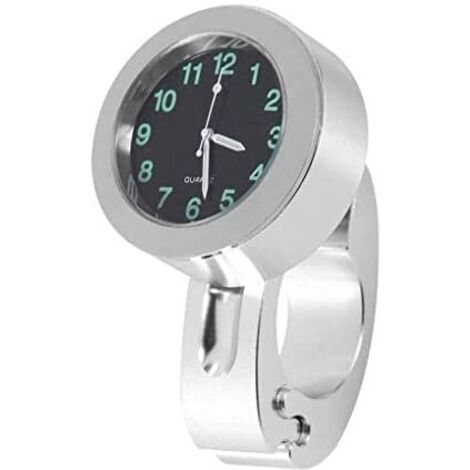 Montre étanche universelle pour guidon de moto, horloge lumineuse pour guidon de moto, argent