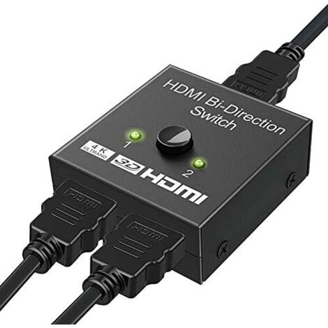 Commutateur HDMI, adaptateur HDMI Splitter 4K bidirectionnel 2 entrées 1 sortie ou commutateur 1 entrée 2 sorties, prise en charge 3D 4K 1080P, HDCP, commutateur HDMI pour HDTV/lecteur Blu-Ray/DVD/DVR (1/5)