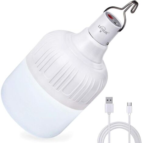 Lanterne de Camping, Lampe Camping avec USB Rechargeable 60W 5000 Lumens 5 Modes Suspension Dimmable, Lampe Portable pour Camping Patio Jardin Barbecue