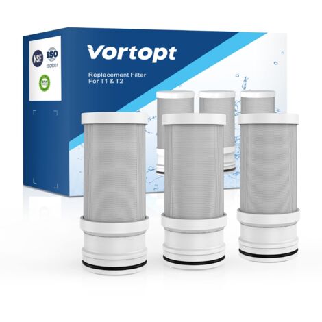 Filtre de remplacement certifié NSF pour eau du robinet T1-ACF/T2-ACF T6-CTO, durée de vie de 3 à 6 mois, réduit le chlore, le goût et les odeurs. Filtre T1/T2 T6-CTO (paquet de 3).