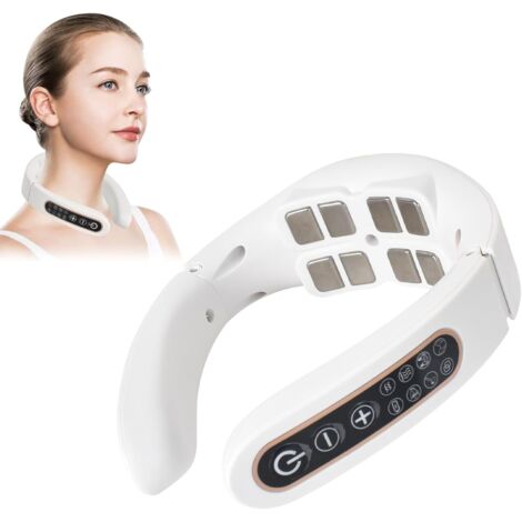 Masseur de cou électrique avec fonction chauffante, 6 modes de pulsation et 15 intensités, idéal pour la maison, le bureau et les voyages (femmes et hommes). (1/5)