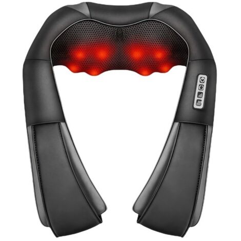 Appareil de massage pour le dos et la nuque, masseur thermique 3D pour la nuque, massage du dos pour soulager les douleurs musculaires, cuir PU, cadeau pour femmes et hommes (1/5)