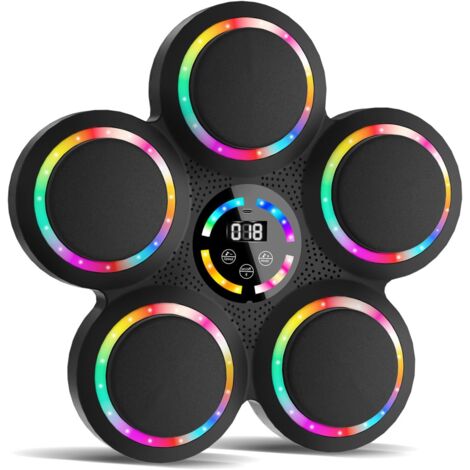 Machine de Boxe Musicale Intelligente avec Bluetooth, Lumières LED et Niveaux de Vitesse pour Adultes et Enfants, Équipement Entraînement Anti-Stress avec Gants de Boxe pour Exercice Domicile (1/5)