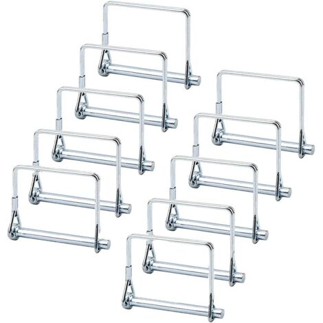 Goupille Verrouillage Carrée, 10 Pièces Goupille Verrouillage L'arbre, Goupille Verrouillage 1/4", Goupille D'attelage, pour Remorquage de Remorque de Jardin Pelouse de Ferme (Argent) (1/5)
