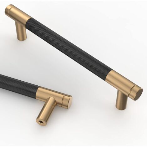 [JAMAIS UTILISÉ]2 Pièces Poignee de Meuble Cuisine Noirdoré 128mm Alliage de Or Poignées Meubles avec Vis, pour Bureaux, Tiroirs, Armoires, Placard UK0026 (1/5)