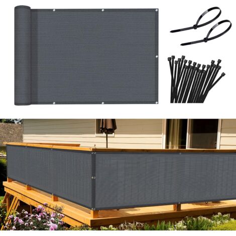 [JAMAIS UTILISÉ]Brise-Vue pour Balcon Paravent de Balcon de Jardin 90x300 cm HDPE 185g/㎡ résistant au Vent et aux UV, avec Trous et Serre-cables Anthracite (1/5)