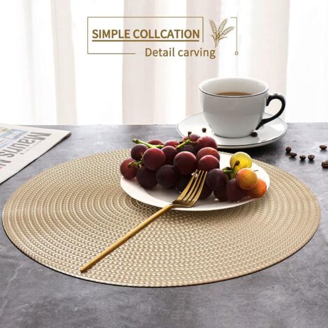 Lot De 6 Sets De Table PVC 45x30 Cm Noir - Résistants Chaleur, Lavables Et Antitaches