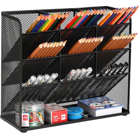 [JAMAIS UTILISÉ]Organisateur de bureau en maille, porte-stylo multifonctionnel, organisateur de papeterie de bureau, support de rangement pour fournitures artistiques d'école, de bureau et de maison ( (1/5)