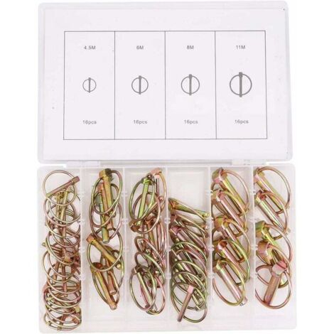 [JAMAIS UTILISÉ]Goupille Clip, 50 Pièces 4 Tailles Assortiment de Goupilles Clips pour Remorque de Tracteur Agricole (1/5)