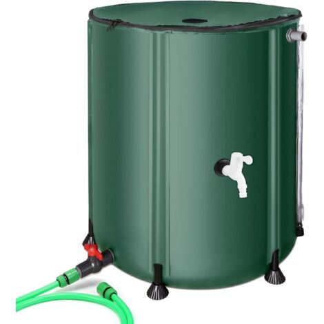 Réservoir d'eau de pluie de 200 l,éservoir d'eau de pluie pliable pour le jardin,  collecteur d'eau de pluie avec couvercle et robinet, protection anti-débordement résistant aux intempéries