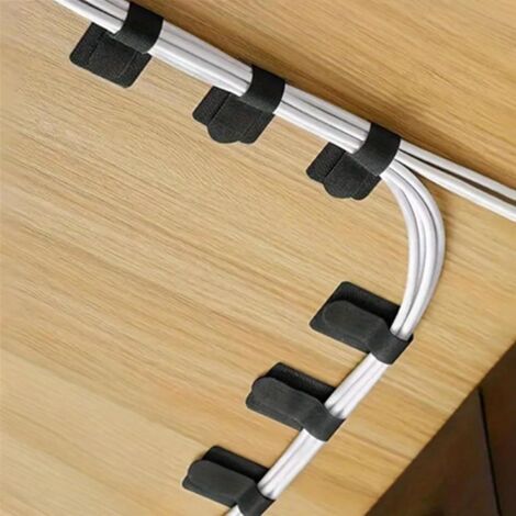 Lot de 20 clips de gestion de câbles, organiseur de gestion de câbles réutilisable, organisateur pour la maison, le bureau, la cuisine, l'école (1/5)