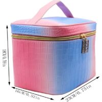 Trousse cosmétique en cuir PU Trousse de maquillage de voyage Organisateur Trousse de toilette Grand sac cosmétique Trousse de maquillage Trousse de toilette pour dames et femmes filles (Rose)