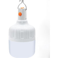 Lampe de camping LED rechargeable avec suspension et câble USB Lampe de tente rechargeable portable 500 lumens pour camping, terrasse, jardin, barbecue