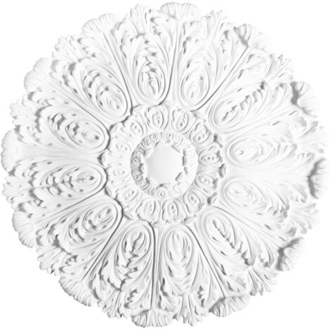 Orac – R27 Rosace de plafond 75cm – Moulure décorative en polyuréthane – Motif feuilles d'acanthe – Installation facile sans tube de colle