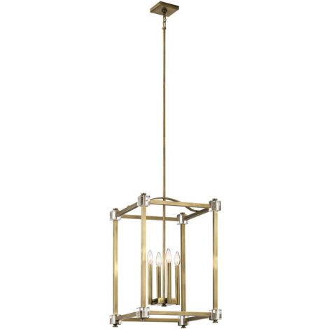 Lampada a sospensione plafoniera lampada a sospensione acciaio cristalli ottone L 43.2 cm (1/5)