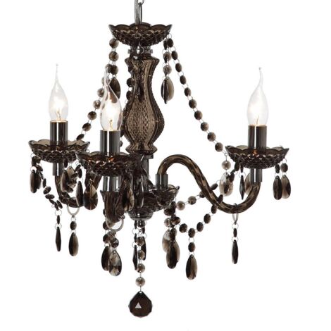 Lampadario cristallo nero/argento 3 luci E14 RL R11073002