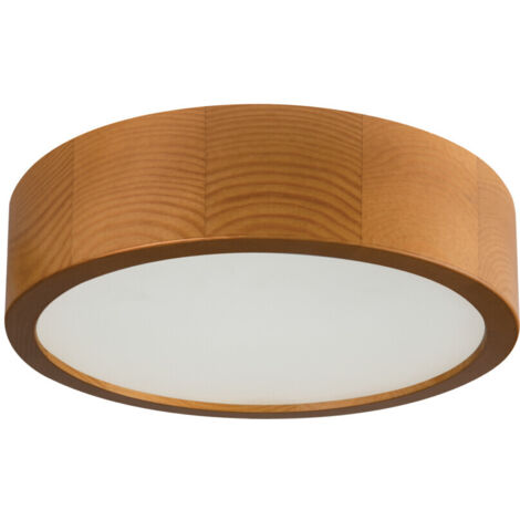 Tavolino JASMIN – Legno e vetro satinato – Rotondo – Ø275mm – E27 (1/5)