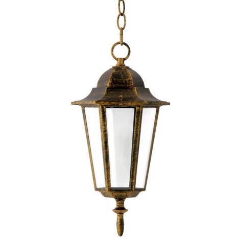 Lampada sospesa esterna Polux Liguria patina E27 IP43