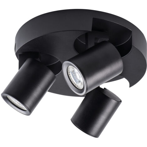 faretto lampada da parete laurin 3 luci tondo orientabile GU10 nero
