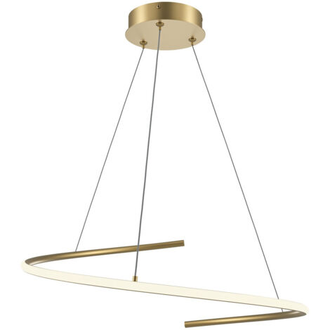 Maytoni Curve Lampadario moderno a sospensione in ottone 2100lm con paralume bianco (1/5)