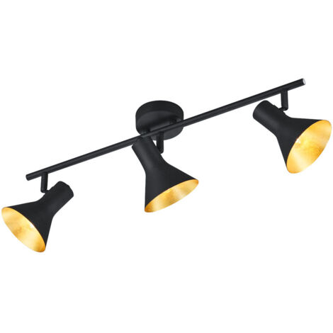 Faretto soffitto NINA 3 luci metallo nero/oro E14 RL (1/4)
