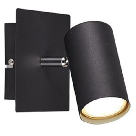 Faretto Parete Soffitto Interno Spot Cilindro Metallo Nero Marley GD Trio