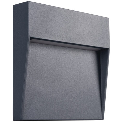 Lampada da parete LED decorativa - Quadrata - 4W - Antrasite - IP54