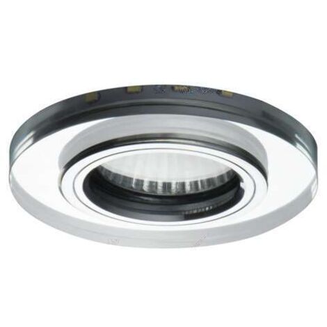 porta faretto incasso vetro decoro led bianco freddo tondo argento GU10 fisso (1/3)