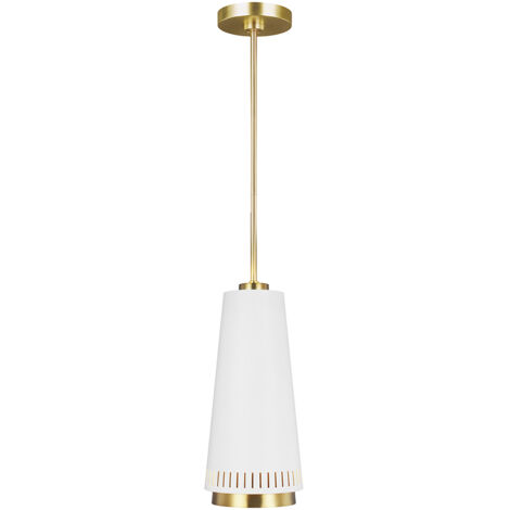 Sospensione Elstead Carter a 1 luce, stile A, bianco opaco, attacco E27 (1/5)