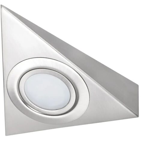 faretto triangolare lampada sottopensile spot G4 cromo opaco senza interruttore