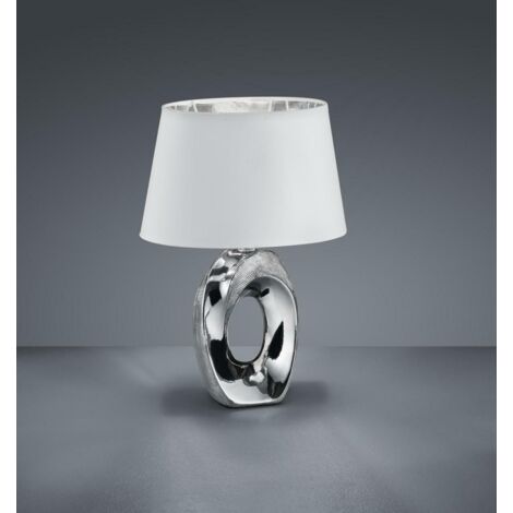 Lampada da tavolo RL TABA cromata con paralume E14 33cm