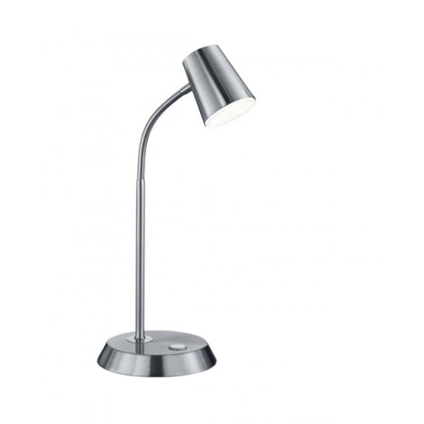 Lampada Tavolo Scrivania Led Diffusore Conico 4,6 W Touch Acciaio Narcos GD Trio (1/5)