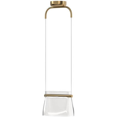 Maytoni Cabaret Lampada a sospensione moderna in ottone 3000K 850lm con paralume in vetro (1/5)