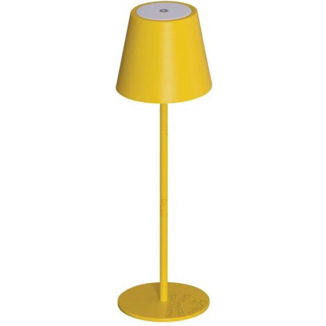 Lampada da tavolo a LED - wireless - IP54 - metallo giallo - USB - 369 mm