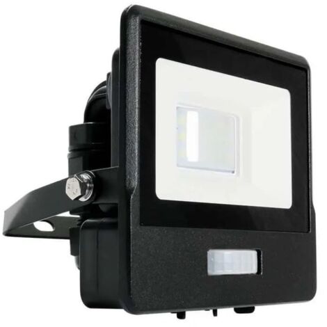 V-TAC Faro LED Chip Samsung 10W con Sensore PIR Colore Nero Bianco Caldo IP65