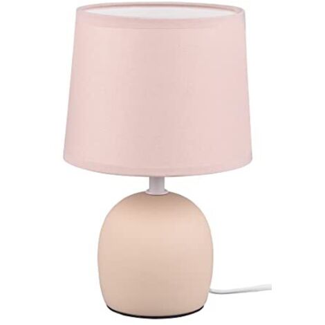 Lampada Tavolo Abat Jour Ceramica Paralume Beige 26cm Malu GD Trio