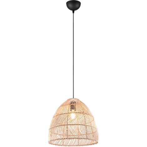 Lampada a sospensione RIKE rattan nero/marrone Ø35 E27 (1/5)